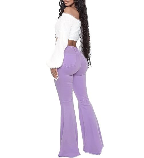 women's flare jeans ripped flare jeans 70's women's clothing